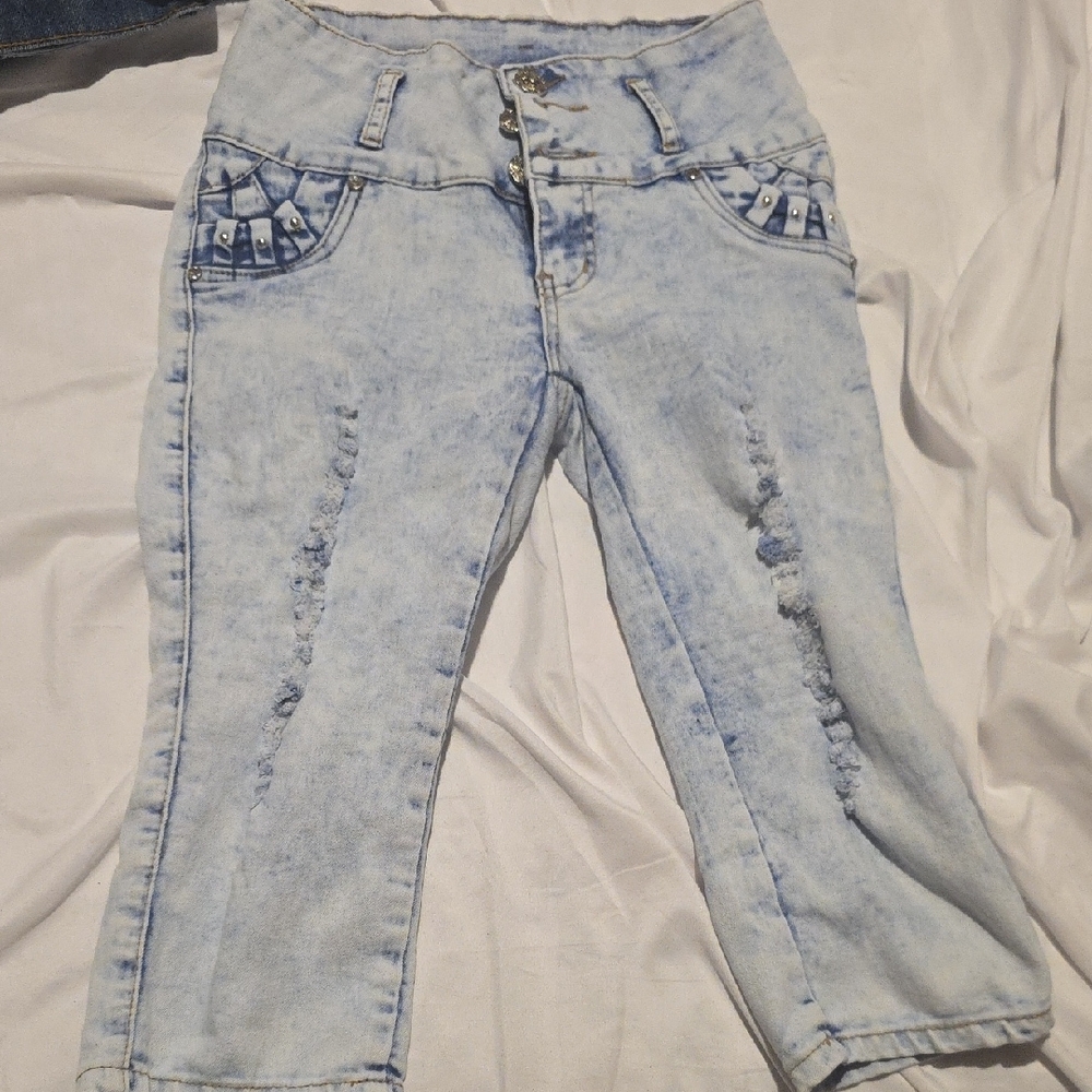 Silver Jeans Blue Cropped Ankle Denim
